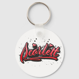 Scarlett red Heart Graffiti Schlüsselanhänger Key Ring