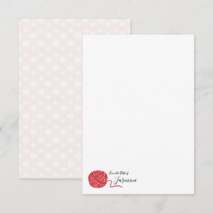 Scarlett Red Yarn Ball Note Card