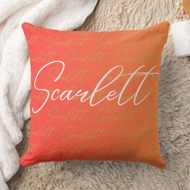Scarlett Repeating Name Pattern  Cushion (Blanket)