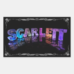 Scarlett  - The Name Scarlett in 3D Lights (Photog Rectangular Sticker