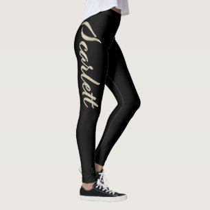 Scarlett white gold Handwriting trousers Leggings