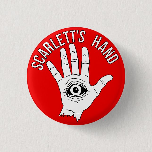 Scarlett's Hand Round Button Red (Front)