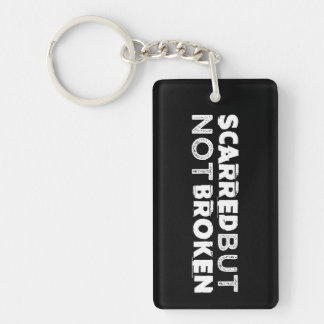 Scarred but not Broken Keychain Black