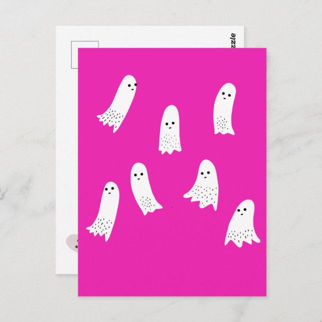 Scarry Halloween Ghosts Scandi Spooky Design     Postcard (Front/Back)