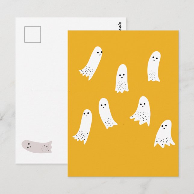 Scarry Halloween Ghosts Scandi Spooky Design   Postcard (Front/Back)