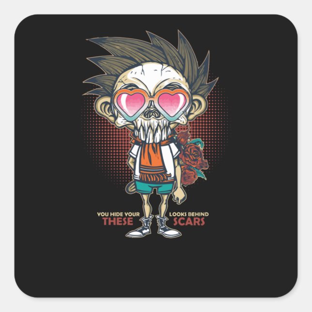 Scars Square Sticker (Front)