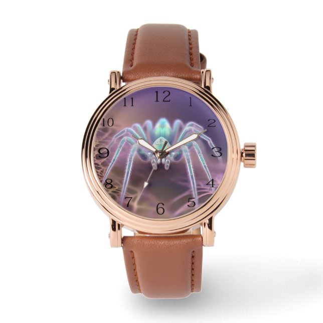 Scary 3D Fractal Art Spider, Watch (Front)