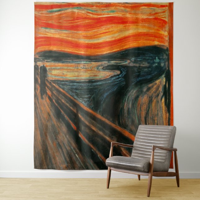 Scary Agonising Painting Halloween Selfie Backdrop Tapestry (In Situ)