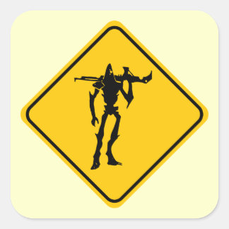 Scary Alien Square Sticker
