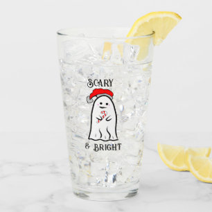 Scary and Bright Candy Cane Ghost Glass