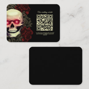 Scary and spooky skull gothic Halloween Wedding Enclosure Card