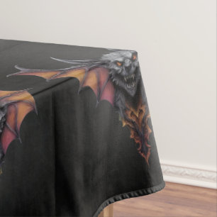 Scary Bat Ink Drawing, Tablecloth