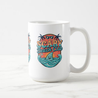 Scary Beach Club Funny Vintage Beach Coffee Mug |