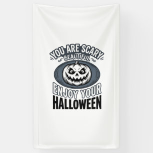 Scary Beautiful Halloween Vintage Pumpkin Shirt De Banner