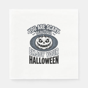 Scary Beautiful Halloween Vintage Pumpkin Shirt De Napkin