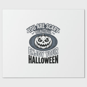 Scary Beautiful Halloween Vintage Pumpkin Shirt De Wrapping Paper