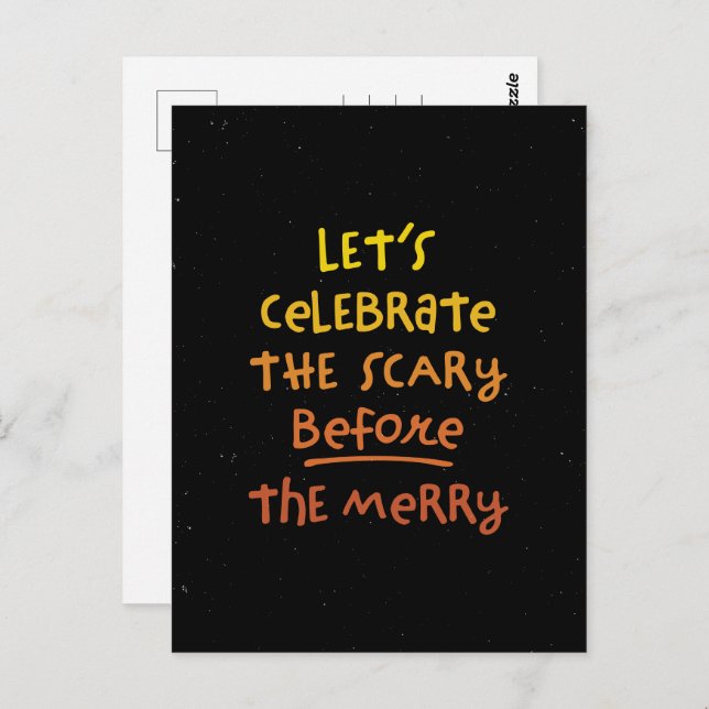 Scary before merry cute fun Halloween party Postcard (Front/Back)