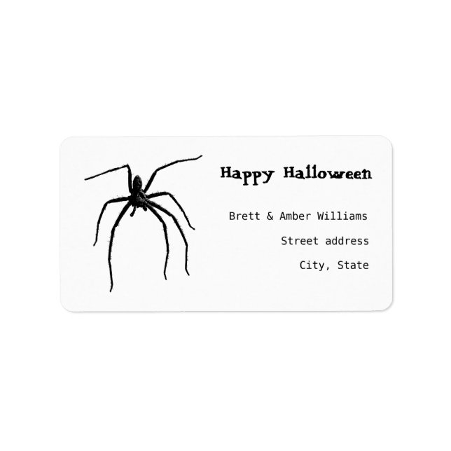 Scary big halloween spider label (Front)