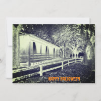 Scary Black and White Cabin Woods Halloween Party