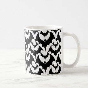 Scary Black Bats Pattern Halloween Coffee Mug