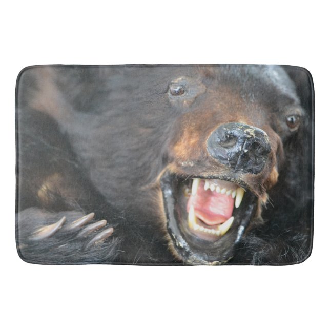 Scary Black Bear Bath Mat (Front)