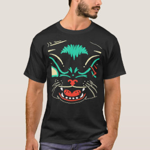 Scary Black Cat Face Graphic Cat Halloween T-Shirt