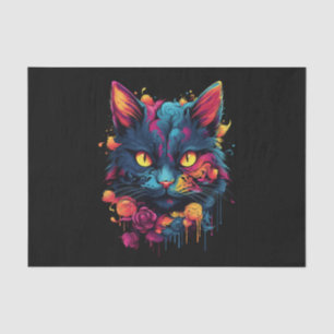 Scary Black Cat Halloween Decoupage Tissue Paper