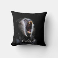 Scary Black Gibbon Monkey Fanged Teeth With Name