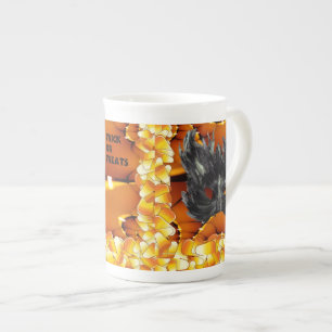 Scary Black Halloween Masque Bone China Mug