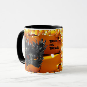 Scary Black Halloween Masque Mug