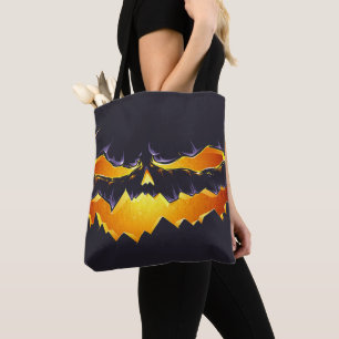Scary Black Jack O'lantern Tote Bag