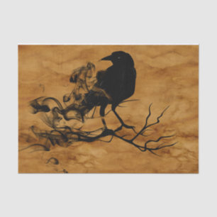 Scary Black Raven Halloween Tissue Paper