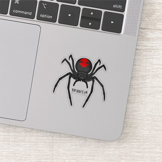 Scary black widow spider cartoon illustration (Detail)