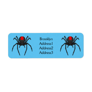 Scary black widow spider cartoon illustration