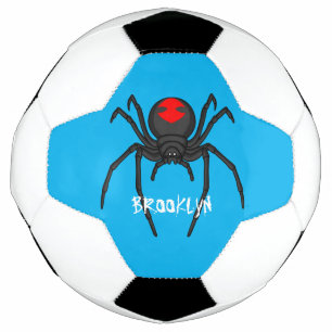 Scary black widow spider cartoon illustration football