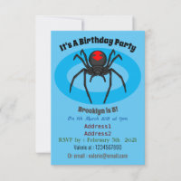 Scary black widow spider cartoon illustration