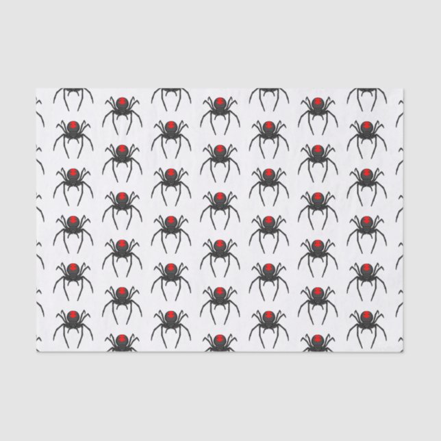 Scary black widow spider cartoon illustration  tissue paper (Front)