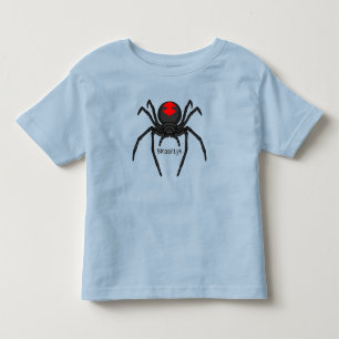 Scary black widow spider cartoon illustration toddler T-Shirt
