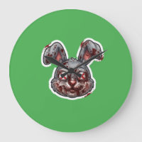 Scary Bloody Zombie Bunny Halloween Illustration