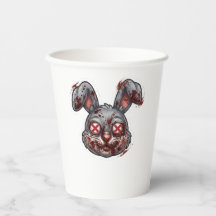 Scary Bloody Zombie Bunny Halloween Illustration