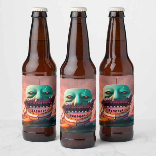 Scary boat beer bottle label (Bottles)