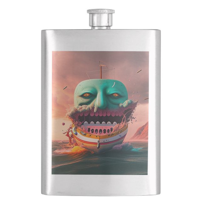 Scary boat hip flask (Front)