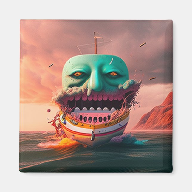 Scary boat magnet (Front)