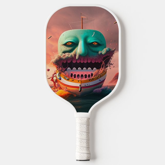 Scary boat pickleball paddle (Front)