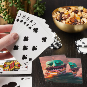 Scary boat playing cards