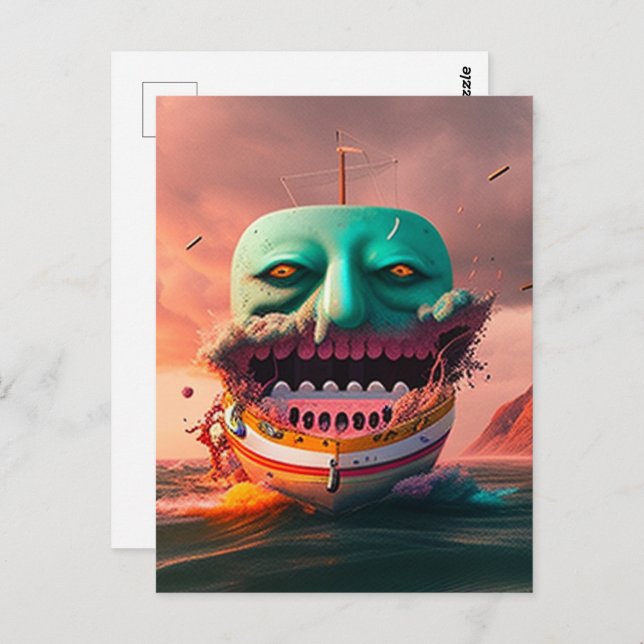 Scary boat postcard (Front/Back)