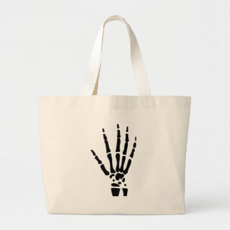 scary bone hand halloween large tote bag