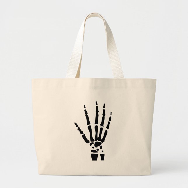 scary bone hand halloween large tote bag (Front)