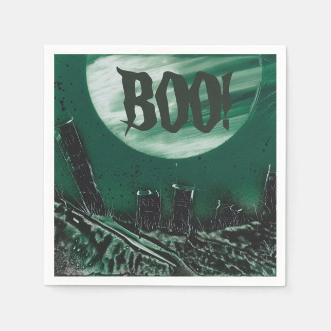 Scary Boo Graveyard Napkin (Front)