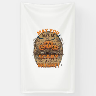 Scary Bright Halloween Pumpkins Bats Broomstick_1 Banner